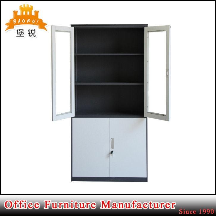 Flat Pack Cupboard Steel Bookcase Metal Office Filing Cabinet with 4 Doors