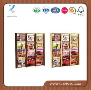 Wooden 12 Pocket Wall Display with Clear Front Panels