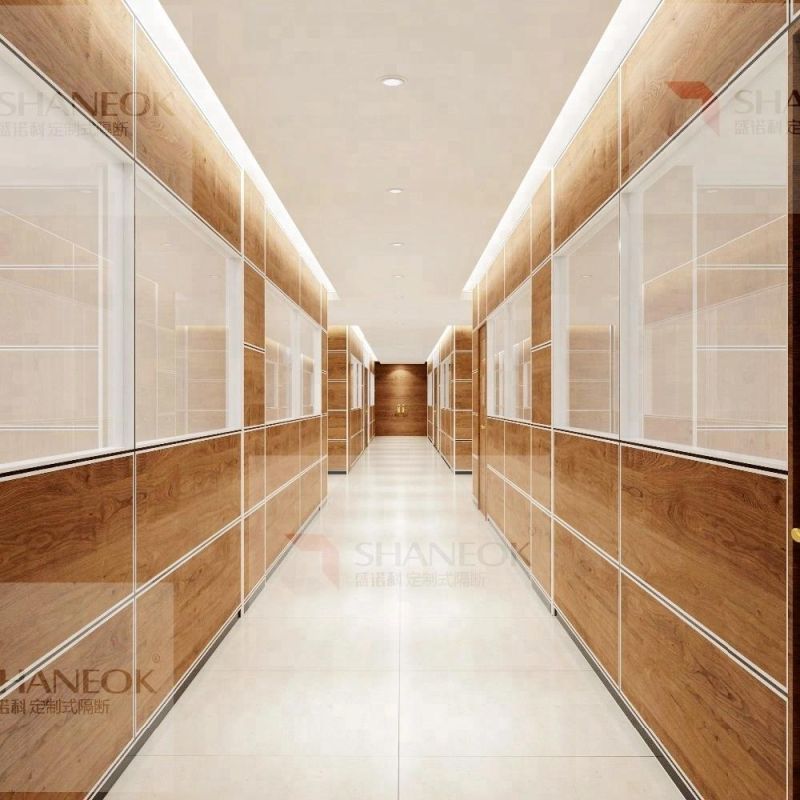 Room Divider Barrier Half Glass Wall Partition for Conference Center