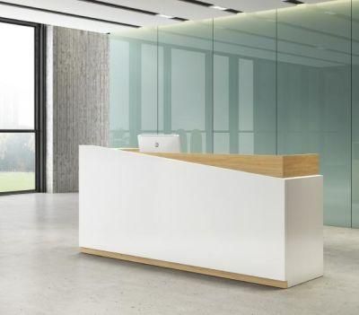 Reception Counter Hall Hotel Office 2021 New Design Modern Custom LED Light Wood Bar Shop Desk Counter Reception