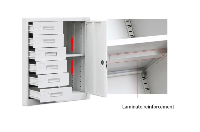 Office 5 Drawer Low Steel Filing Cabinet Metal Cupboard