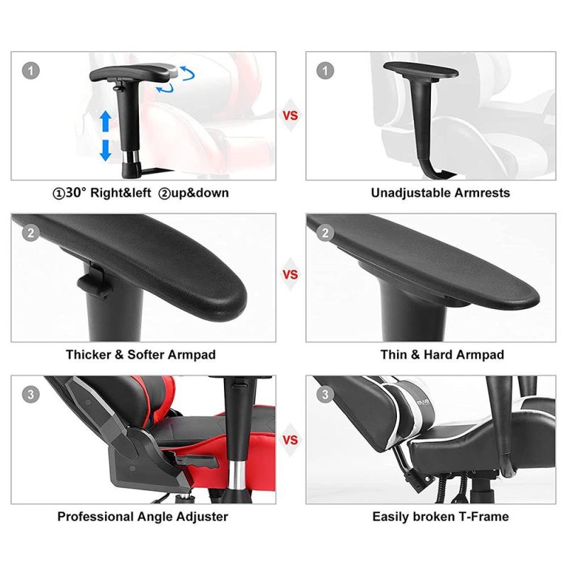 Gaming Chair Red 360 Swivel Racing Chair with 4D Armrest