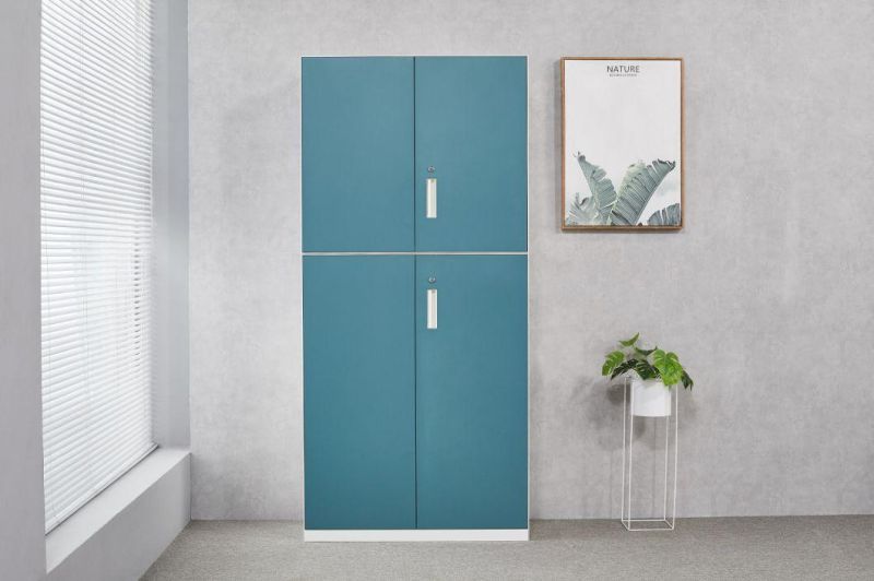 Office Equipment Multi-Colour Double Swing Metal Door 4 Layers Cabinet