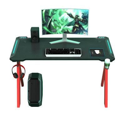 Elites Carbon Fibre Desk Top Good Quality Computer Gaming Desks Gaming Table PC Desk with LED Light