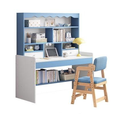 Children&prime; S Liftable Computer Desk and Bookshelf Integrated Bedroom Study Desk 0122