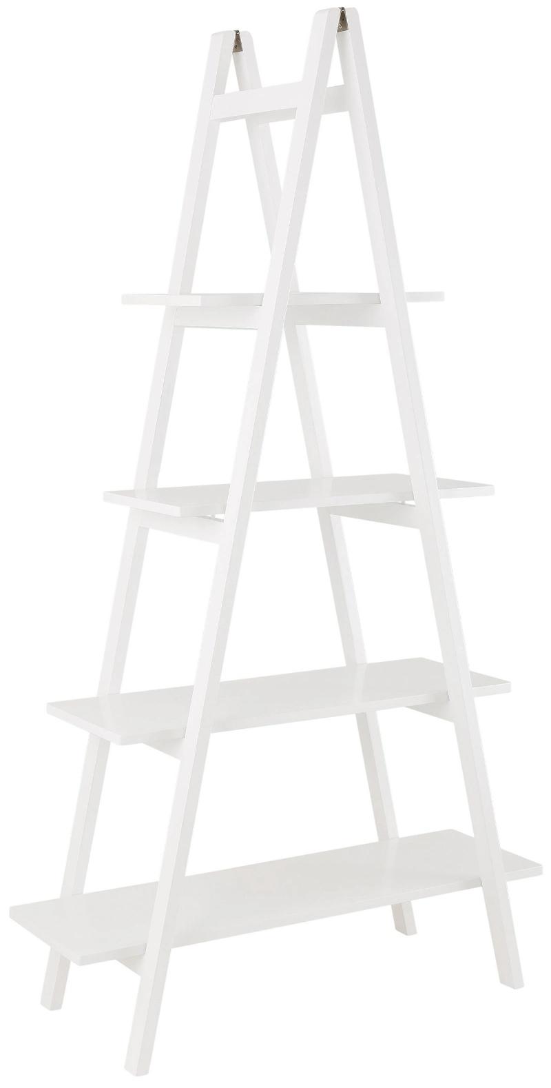 Triangle Wood Bookshelf 4 Tiers Ladder Bookshelf