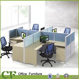 4 Seats Blue Partition Workstation with Pedestal CF-W806