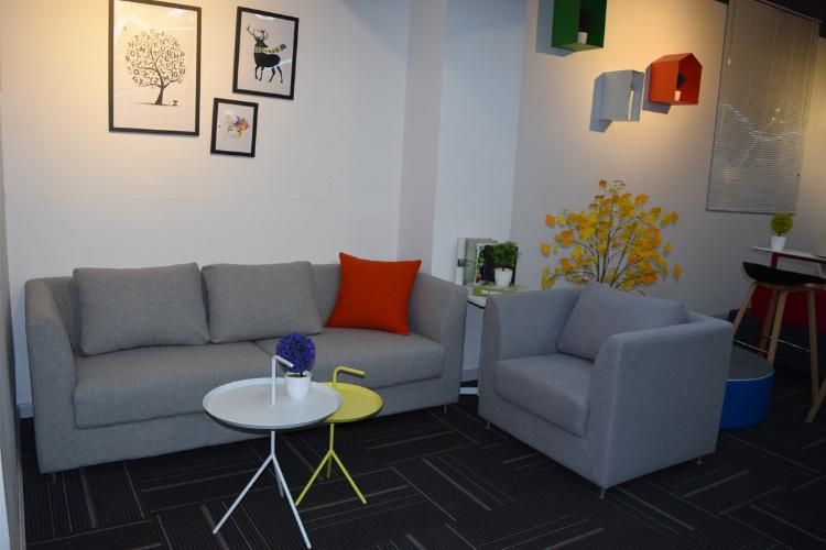 Modern Furniture Grey Fabric Office Reception Living Room Sofa Set