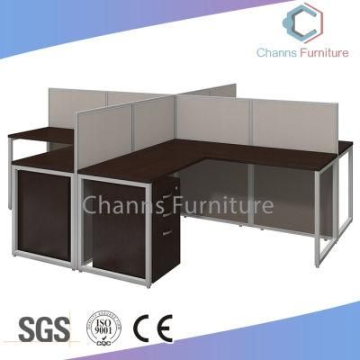 High Quality 4 Seats Cross Office Table Partition Wooden Desk Workstation (CAS-W604)
