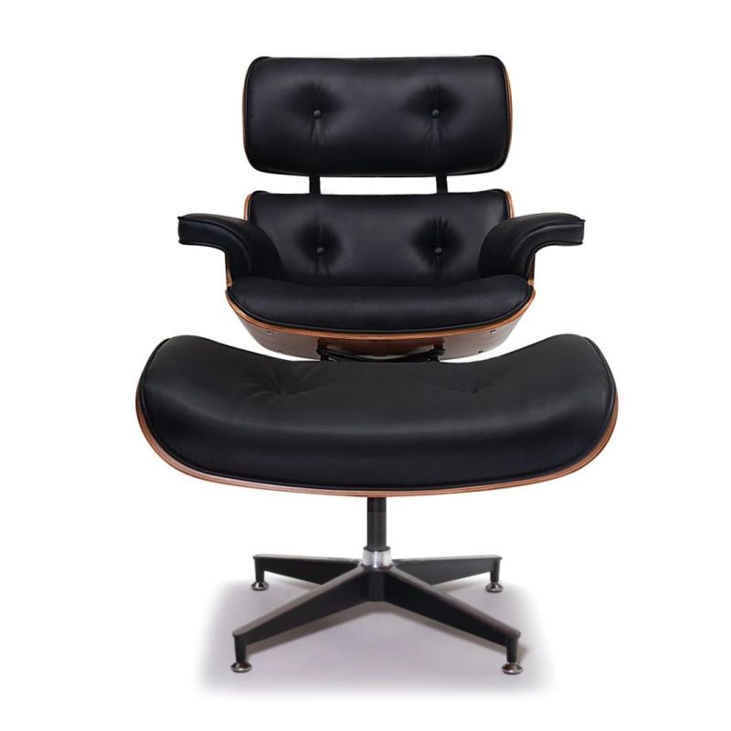 Very Best Factory Price Lounge Chair and Footstool Ottoman 100% Real Leather Rosewood in Stock