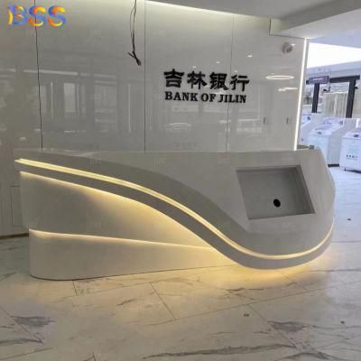 Bank Counter Money White Front Desk Corian Bank Reception Counter