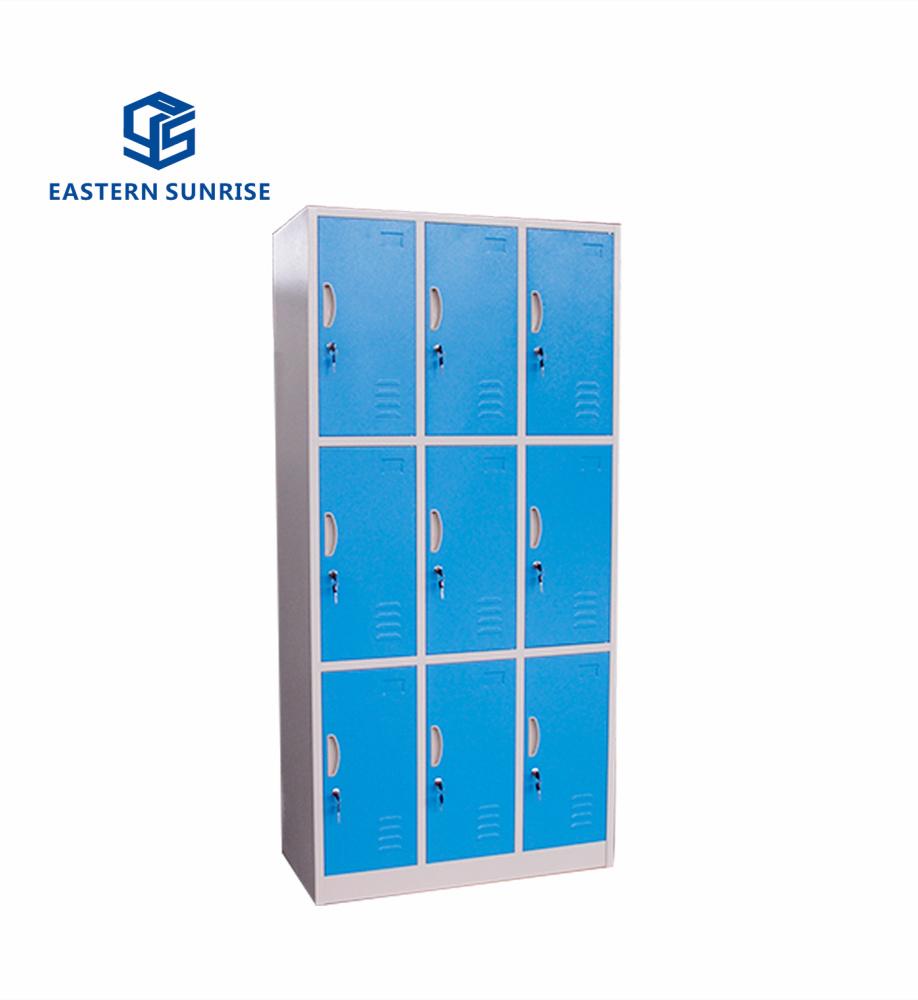 3 Layers 9 Door Lockers Steel Wardrobe Cupboard Style Locker