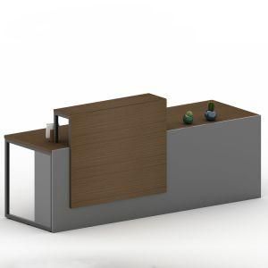 Simple High-End Design Light Yellow Walnut Reception Desk