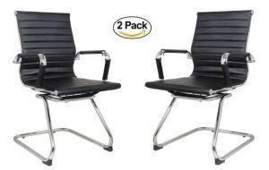 U Shape Base MID-Back Office Guest Sled Reception Conference Chair (LSV-03BK)