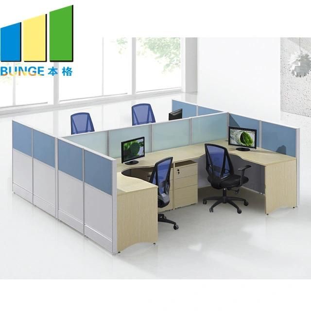 Meeting Room Modular Furniture 6 Person Office Glass Work Desks