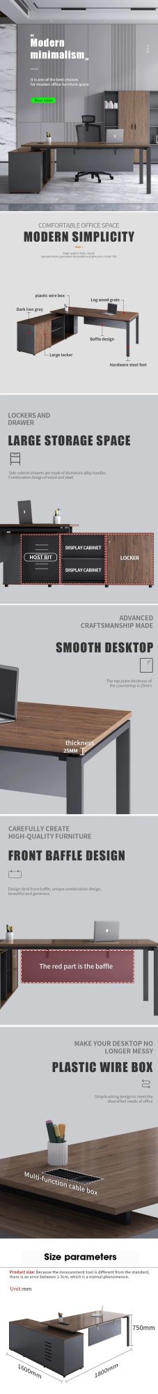 High Tech Modern White Wood Building L Shaped Office Computer Table Design Executive Desk
