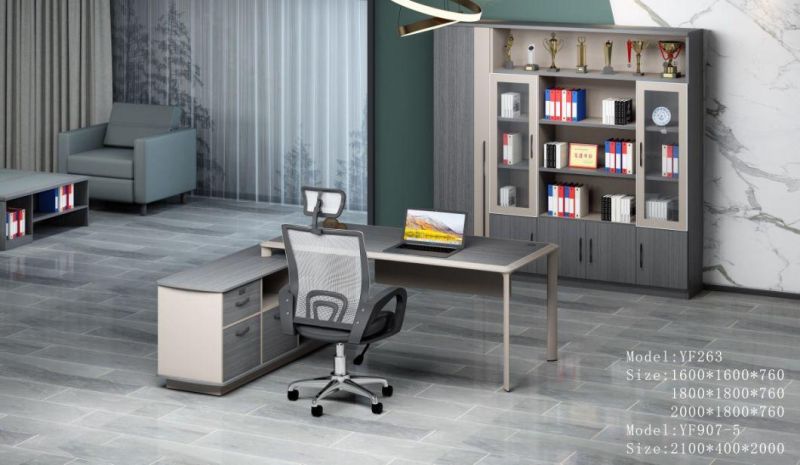 2021 New Design E1 MDF L Shaped Wooden Office Executive Desk