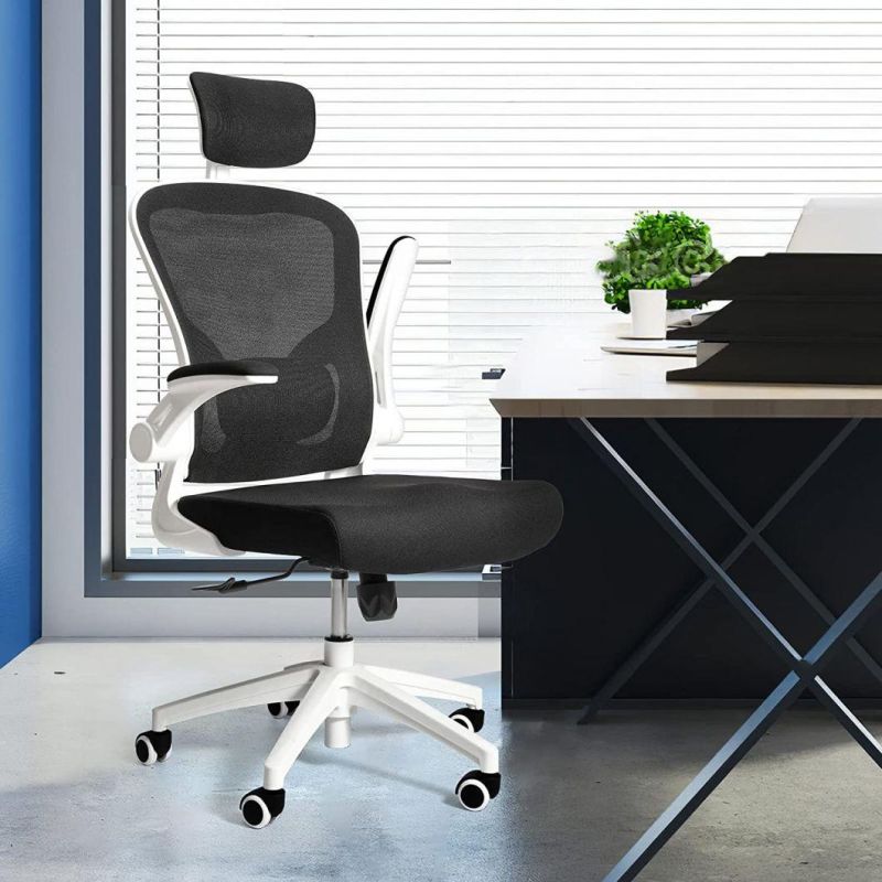 Huashi Mesh Swivel Lift Office Chairs Modern Grey Chair Ergonomic Office Furniture with Headrest