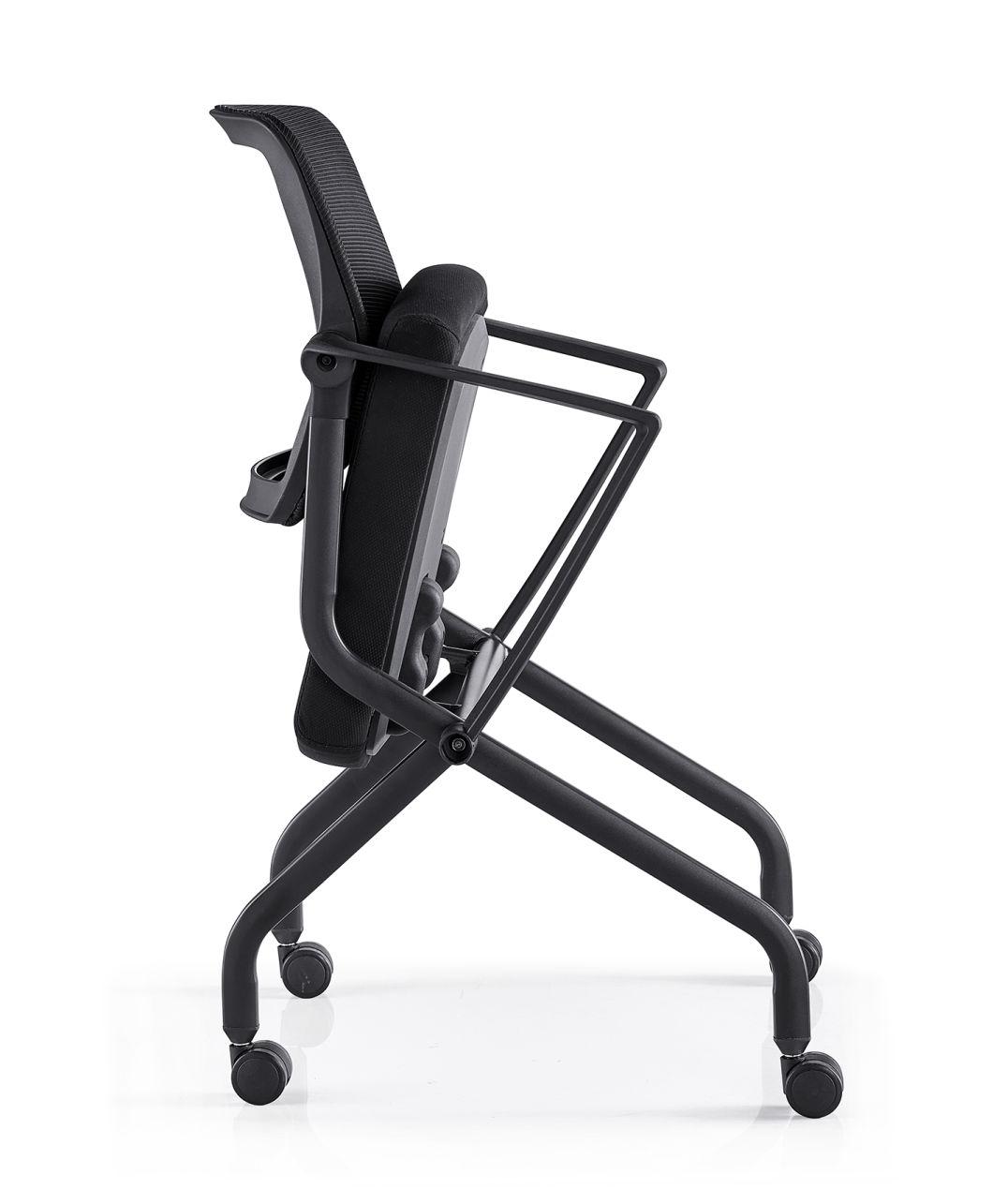 High Quality PP+ Fiber Training Room Chairs Foldable with PU Universal Wheels Training Chairs