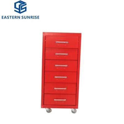 Red Color Steel Office 6 Drawers File Storage Metal Filing Cabinet