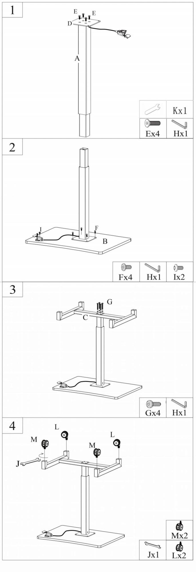 Height Adjustable Desk Mobile Laptop Desk Ergonomic Pneumatic Desk Frame