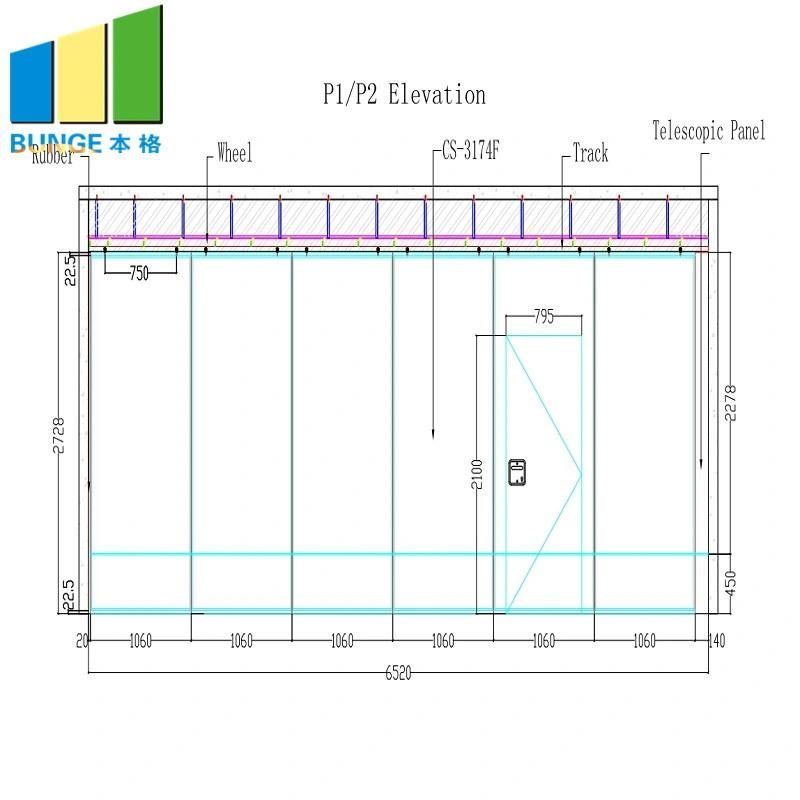 Movable Dividing Folding Door Sliding Dividers Melamine Wooden Partition