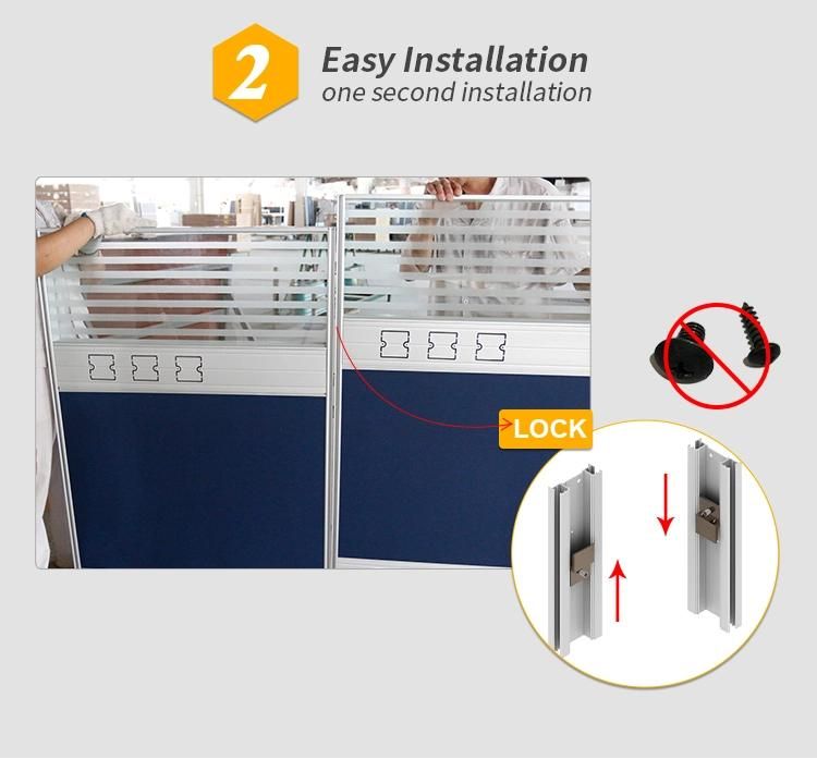 Office Furniture Factory Wholesaler Aluminum Material Office Cubicle Partition Workstation
