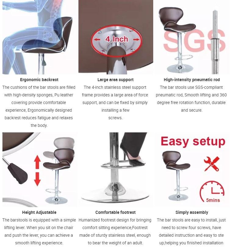 360 Degrees Revolving Bar Chair with Steel Base
