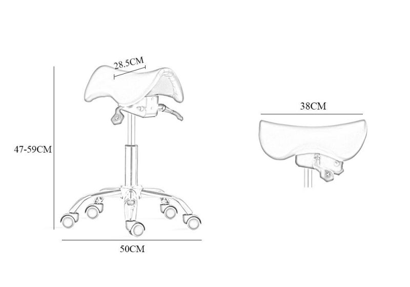 Adjustable Ergonomic Tilt Saddle Seat Stool Salon Barber Stool Office Chair