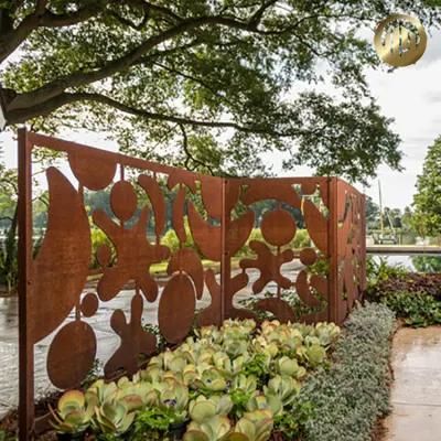 Garden Metal Decorative Rusty Corten Steel Rectangular Screen