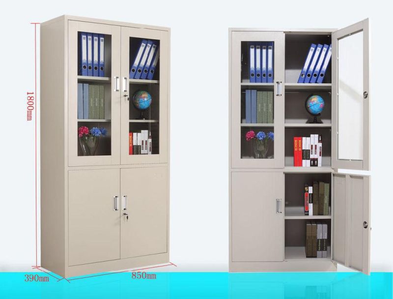 Wholesale Metal Office Steel File Storage Filing Iron Cabinet with Glass Door