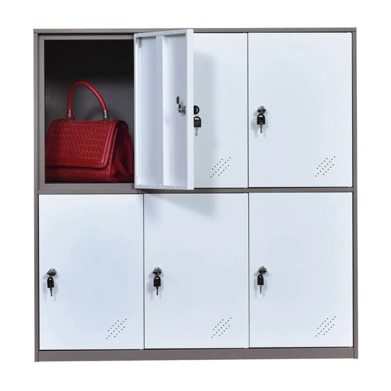 Gdlt 6 Door Metal Locker School Locker Colorful Small Locker Gym Storage Cabinet