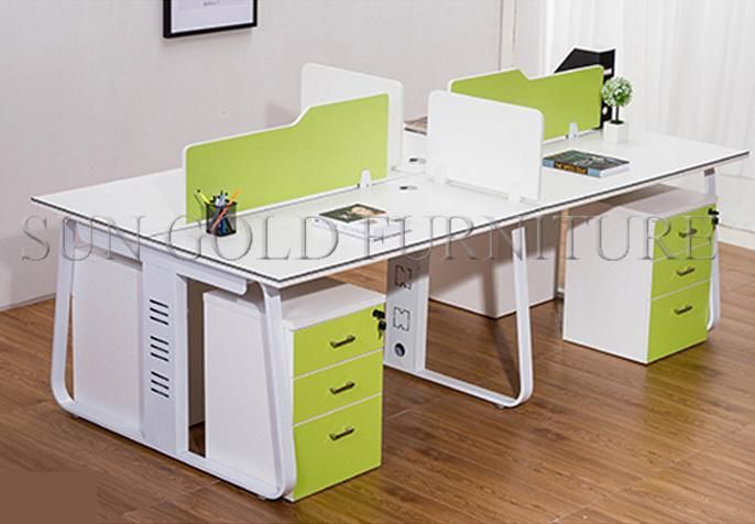 4-Seats Wooden Top and Steel Frame Office Workstation (SZ-WS131)