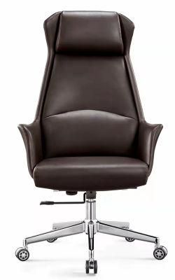 Office Furniture Synthetic Vinyl PU Leather High Back Swivel Staff Boss Executive Modern Office Chairs