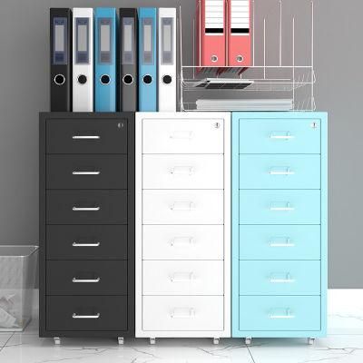 Steel Small Drawers Movable Cabinet for Office Home Stationary Storage