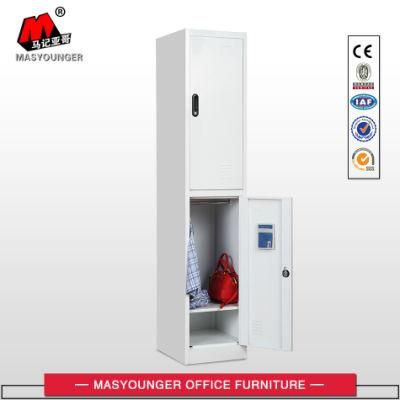 Cold Rolled Steel Commecial Metal Storage Cabinet Wardrobe Iron Separate Line 2 Door Locker