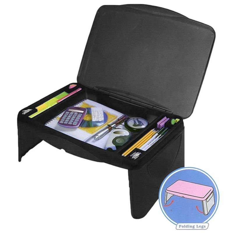 Lap Desk for Kids - Folding Lap Desk with Storage 17X11 - Pink - Durable Lightweight Portable Laptop Computer Children′s Drawing