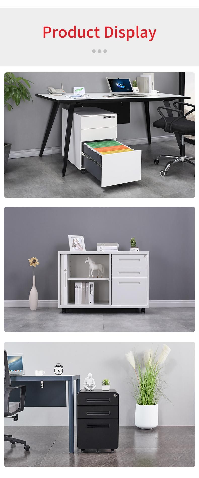 Muti Colored Office 3 Drawer Filing Cabinet Metal Mobile Pedestal