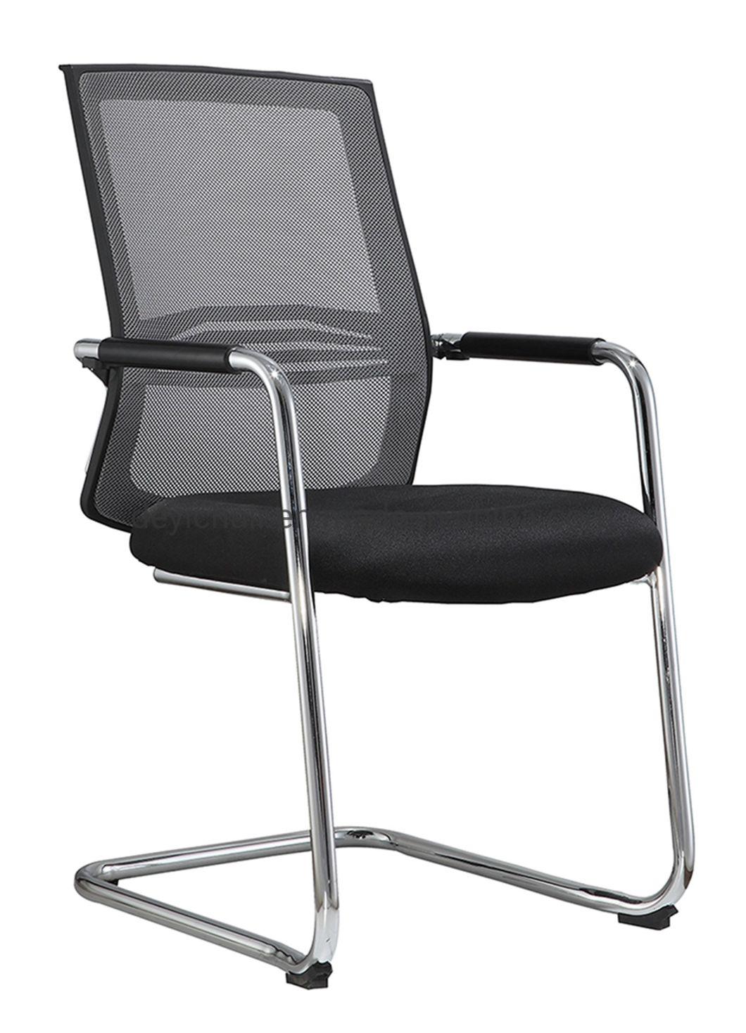 25 Tube 2.0mm Thickness Bow Frame with Armrest High Mesh Back Fabric Seat Conference Chair