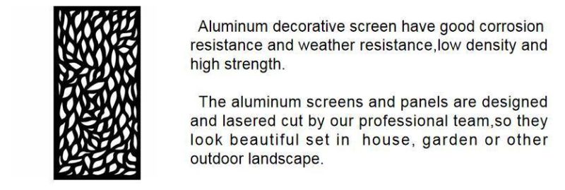 Simple Design Metal Aluminum Decorative Laser Cut Fence Panel and Screen