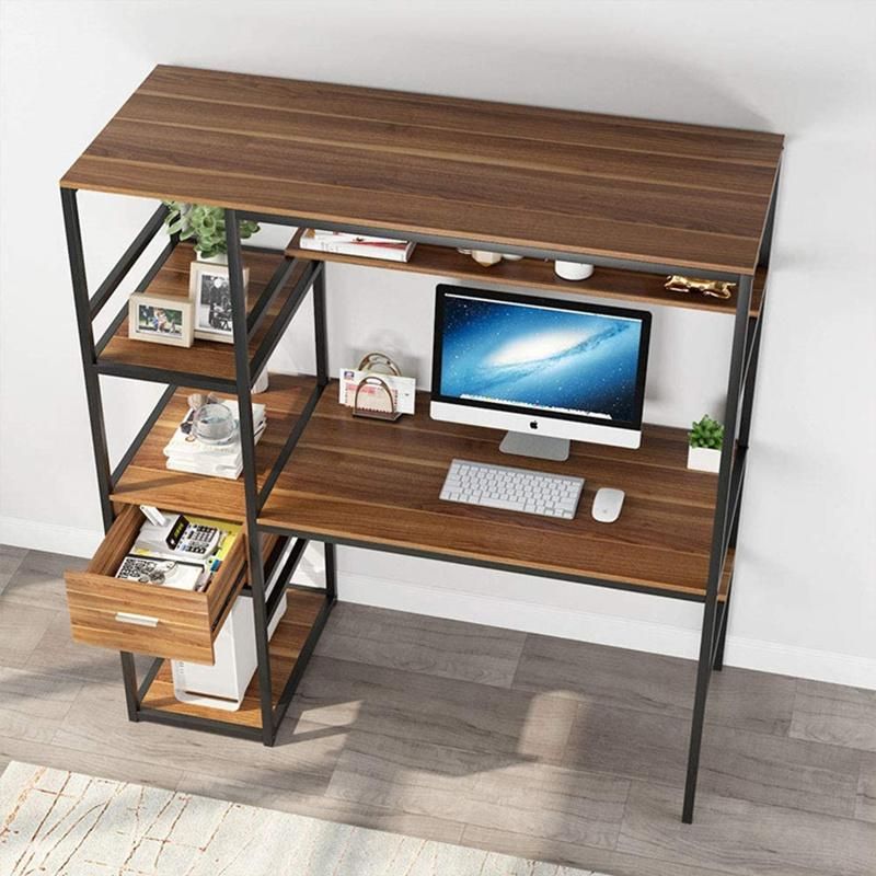 Simple Home Desk with Bookshelf and Drawer Desktop Office Computer Desk 0299
