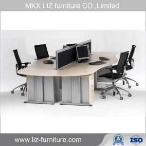 Simple Style Office Workstation Cubicle with Curved Desktop 2084