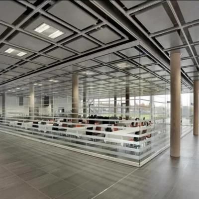 Soundproof Movable Folding Door Glazed Aluminum Frameless Sliding Tempered Glass