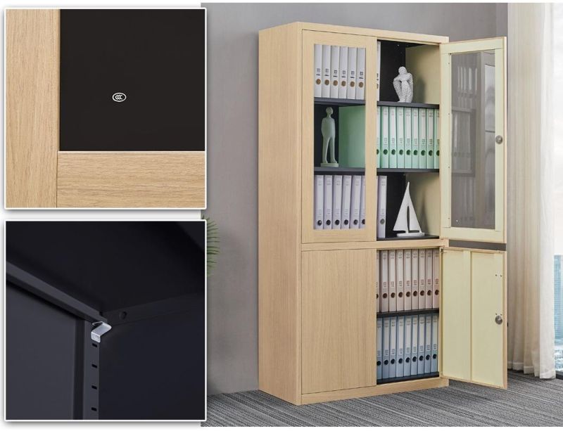 Transfer Printing Wood Grain Steel Filing Cabinet