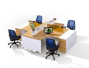 Full MFC Panel Modern Partition Office Workstation for 4 Person