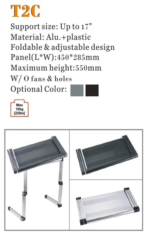 Laptop Desk Alu Panel Foldable Height Adjustable Upto 17" (T2C)