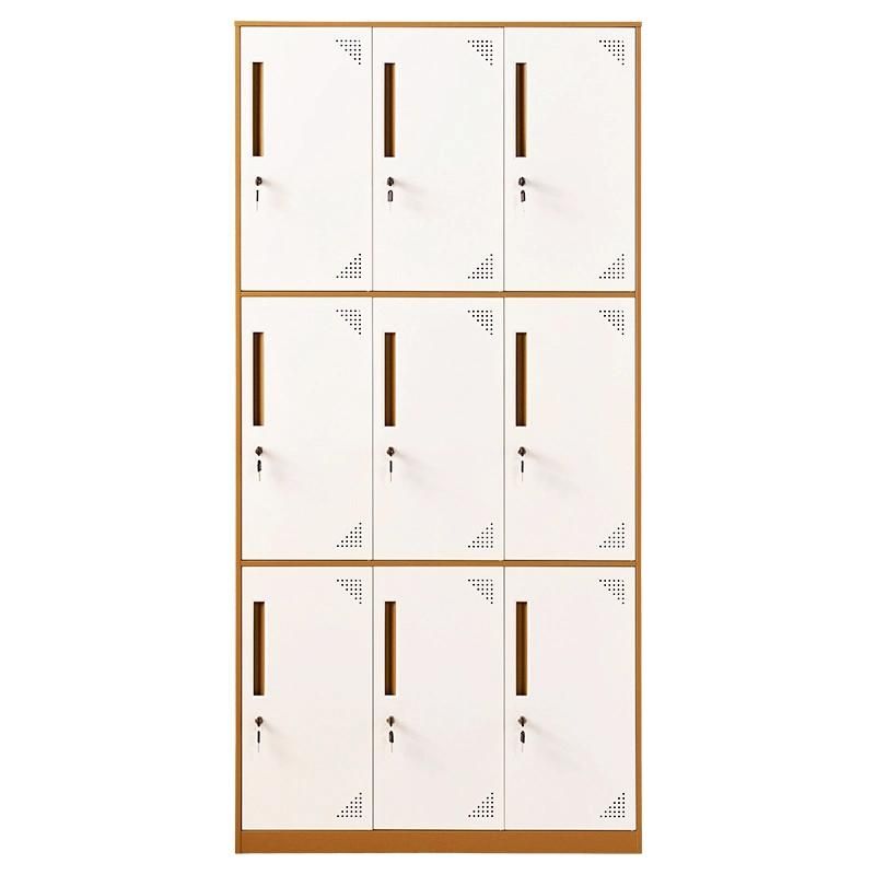 Metal Lockers 9 Door Cabinet Gym Parcel Changing Room Locker Cabinets