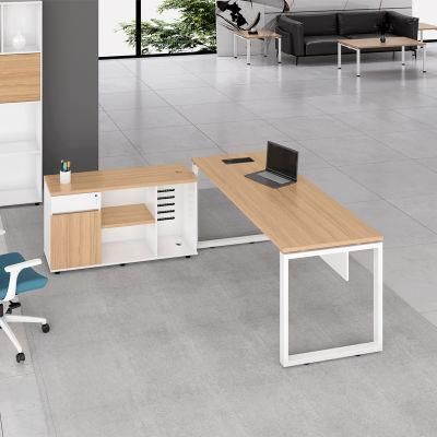 Manager Table Office Furniture Desk with Square Metal Steel Frame Leg