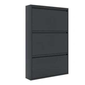 Cheap Price White Wooden Melamine Three Door Shoe Cabinet