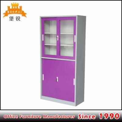 Glass Doors Filing Storage Cabinet Metal Lockable Cabinet